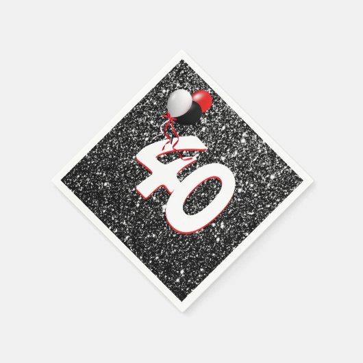 40e verjaardag van de ballonnen op Black Glitter N Servet (Hoek)