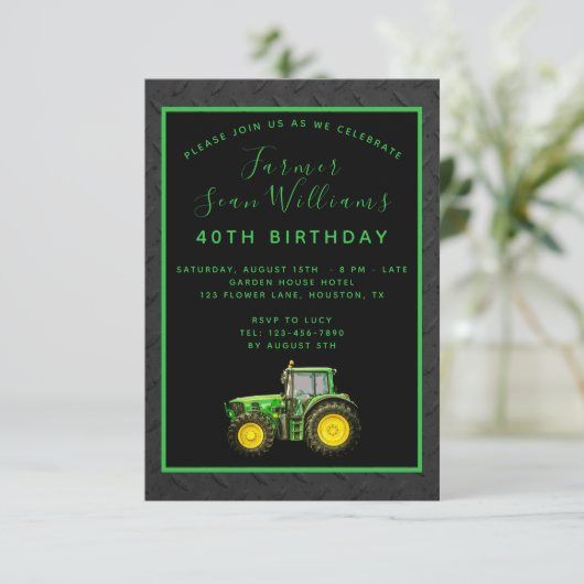 40e verjaardag van de boer kaart (Staand voorkant)