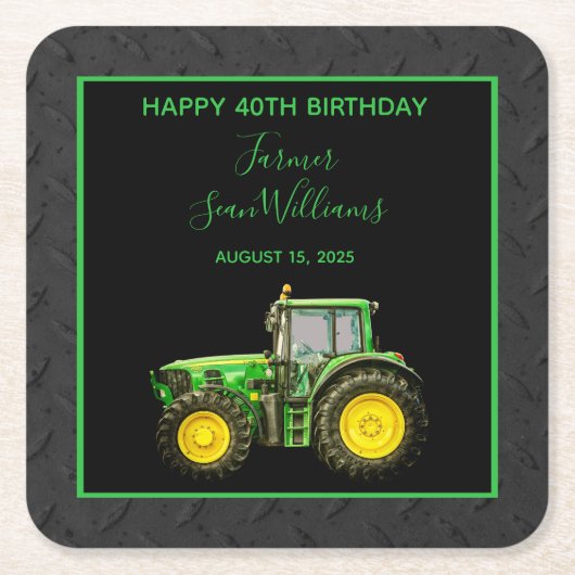 40e verjaardag van de boer kartonnen onderzetters (Voorkant)