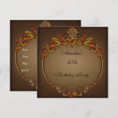 40e verjaardag van de bruine herfst Floral Kaart (Voorkant / Achterkant)