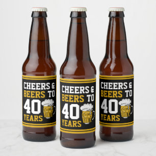 40e verjaardag van de Cheers & Beers tot 40 jaar Bier Etiket