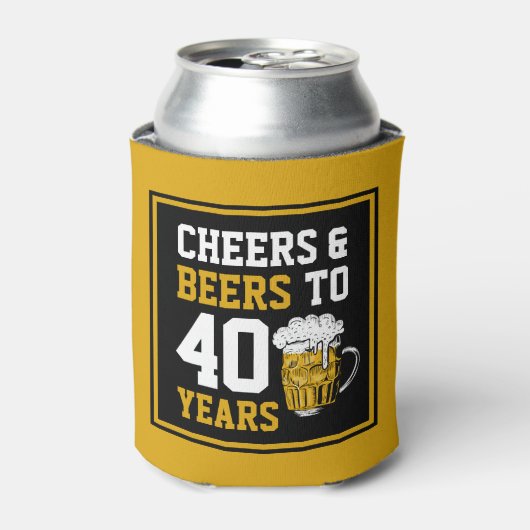 40e verjaardag van de Cheers & Beers tot 40 jaar Blikjeskoeler (Blikje Voorkant)