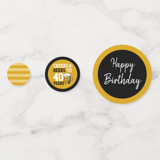 40e verjaardag van de Cheers & Beers tot 40 jaar Confetti (Achterkanten)