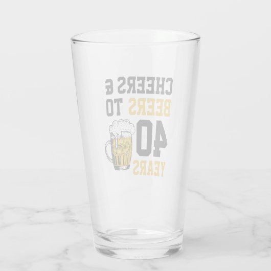 40e verjaardag van de Cheers & Beers tot 40 jaar Glas (Achterkant)