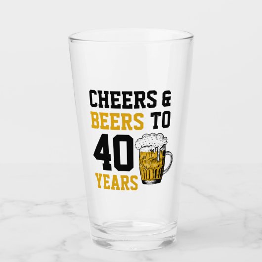 40e verjaardag van de Cheers & Beers tot 40 jaar Glas (Voorkant)
