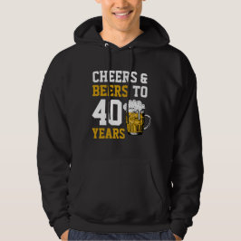 40e verjaardag van de Cheers & Beers tot 40 jaar Hoodie