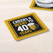 40e verjaardag van de Cheers & Beers tot 40 jaar Kartonnen Onderzetters (Schuin)