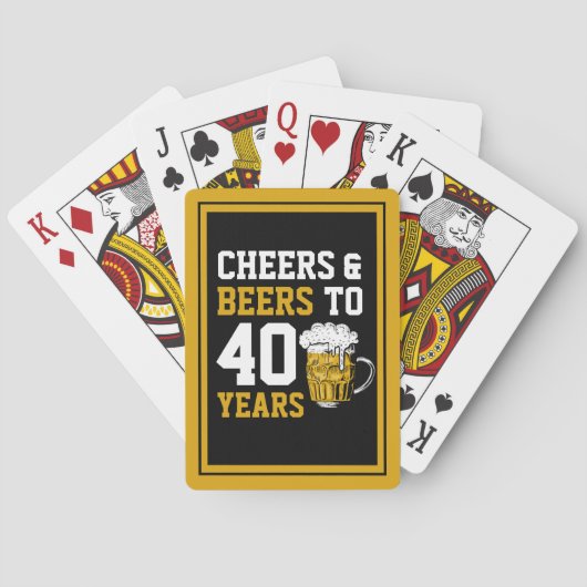 40e verjaardag van de Cheers & Beers tot 40 jaar Pokerkaarten (Achterkant)
