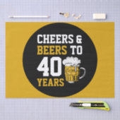 40e verjaardag van de Cheers & Beers tot 40 jaar Tissuepapier (Craft)