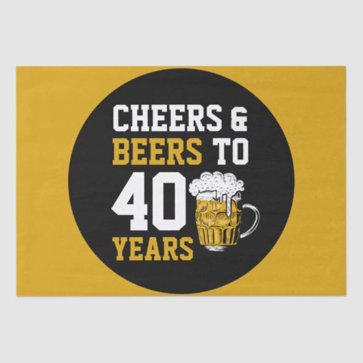 40e verjaardag van de Cheers & Beers tot 40 jaar Tissuepapier (Voorkant)