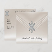 40e verjaardag van de Cream Diamond Jewel Kaart (Voorkant / Achterkant)