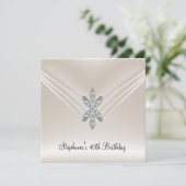 40e verjaardag van de Cream Diamond Jewel Kaart (Staand voorkant)