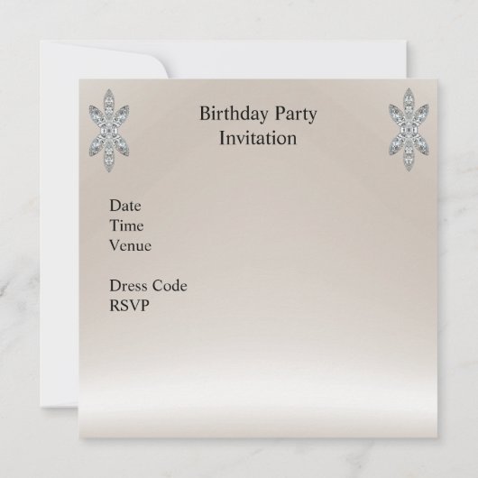 40e verjaardag van de Cream Diamond Jewel Kaart (Achterkant)