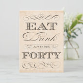 40e verjaardag van de Drink van de Dinner Party Ea Kaart (Staand voorkant)