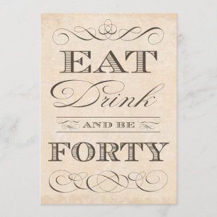 40e verjaardag van de Drink van de Dinner Party Ea Kaart