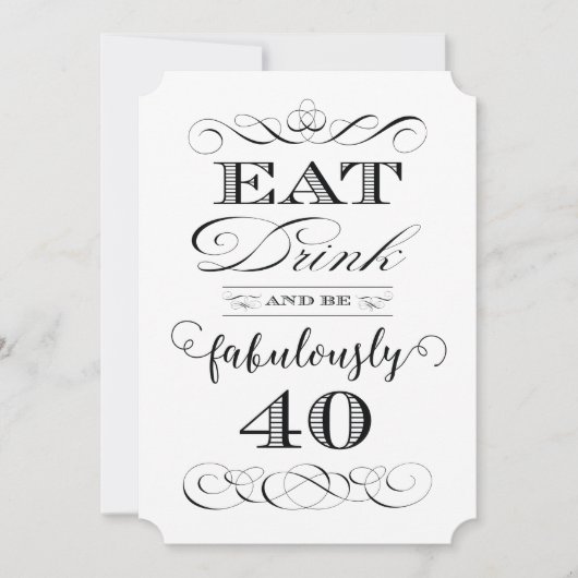 40e verjaardag van de Eat-Drink van de Partij van  Kaart (Voorkant)