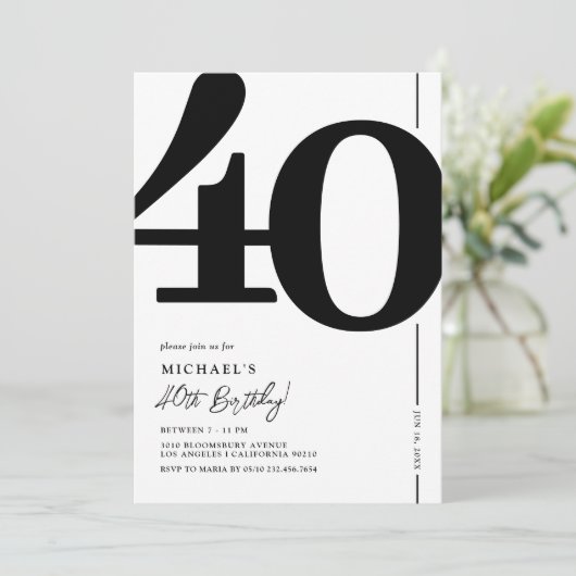 40e verjaardag van de Elegant-partij Kaart (Staand voorkant)