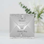 40e verjaardag van de Elegant Silver Art Deco 2 Kaart (Staand voorkant)