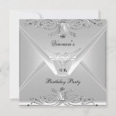 40e verjaardag van de Elegant Silver Art Deco 2 Kaart (Voorkant)