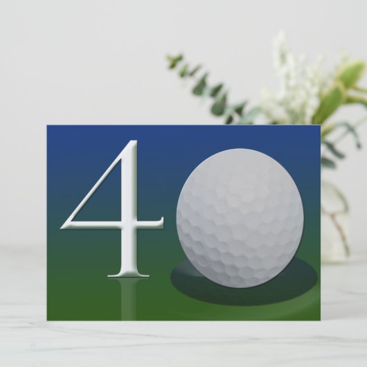 40e verjaardag van de feestdag - golf kaart (Staand voorkant)