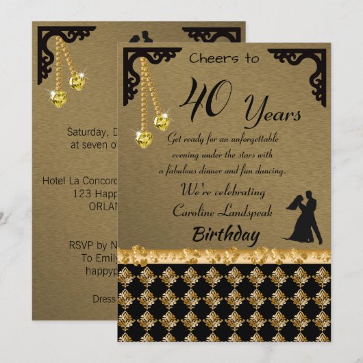 40e verjaardag van de Gele Pareltjes van het Hart Kaart (Voorkant / Achterkant)