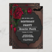 40e verjaardag van de Gothic Red-uitnodiging Kaart (Voorkant / Achterkant)