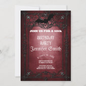 40e verjaardag van de Gothic Red-uitnodiging Kaart (Voorkant)