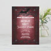 40e verjaardag van de Gothic Red-uitnodiging Kaart (Staand voorkant)