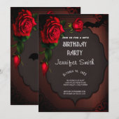 40e verjaardag van de Gothic Red-uitnodiging Kaart (Voorkant / Achterkant)