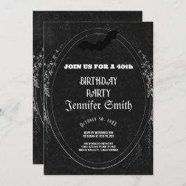 40e verjaardag van de Gothic Red-uitnodiging Kaart