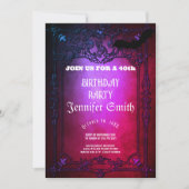 40e verjaardag van de Gothic Red-uitnodiging Kaart (Voorkant)