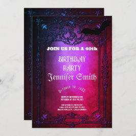 40e verjaardag van de Gothic Red-uitnodiging Kaart