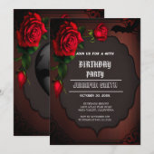 40e verjaardag van de Gothic Red-uitnodiging Kaart (Voorkant / Achterkant)