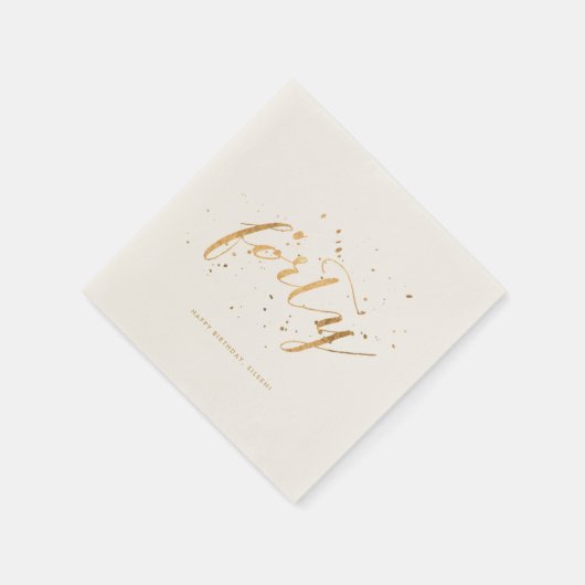 40e verjaardag van de Gouden Confetti Ecru Servet (Hoek)