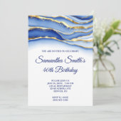 40e verjaardag van de gouden en marinesblauwe inkt kaart (Staand voorkant)