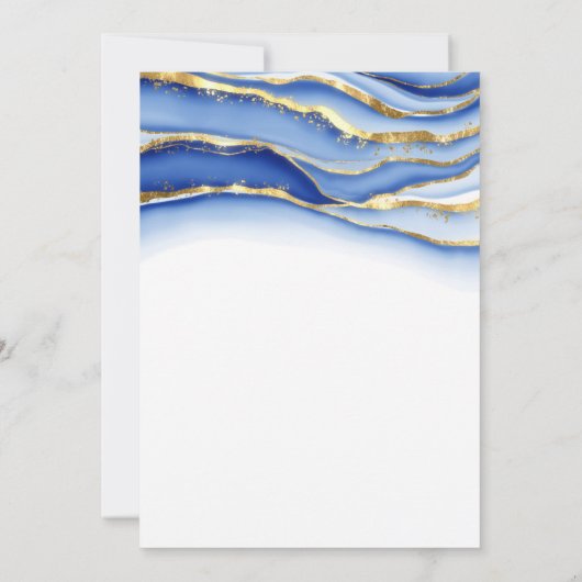 40e verjaardag van de gouden en marinesblauwe inkt kaart (Achterkant)