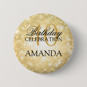 40e verjaardag van de gouden winter ronde button 5,7 cm (Voorkant)