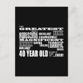 40e verjaardag van de grootste 40e verjaardag briefkaart (Voorkant)