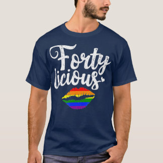 40e verjaardag van de homo Lesbian LGB Fortyliciou T-shirt