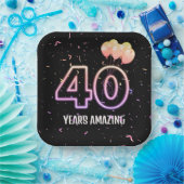 40e verjaardag van de jobballonnen en Confetti Papieren Bordje (Feest)