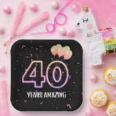 40e verjaardag van de jobballonnen en Confetti Papieren Bordje (Feest)