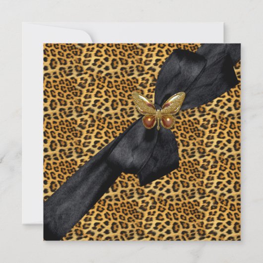 40e verjaardag van de Leopard Black Butterfly Kaart (Achterkant)