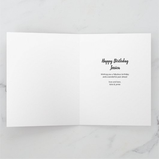 40e verjaardag van de Leopard-foto Gold ballonnen Kaart (Binnen)