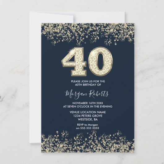 40e verjaardag van de Mannen marine en de gouden v Kaart (Voorkant)