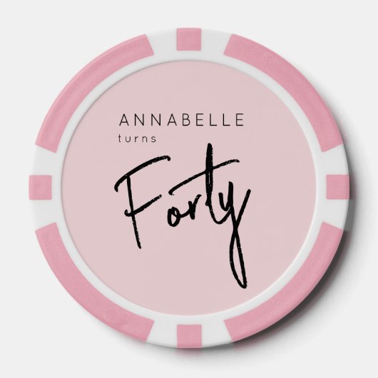 40e verjaardag van de moderne veertigste poker chips (Voorkant)