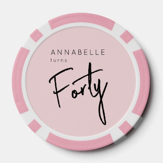 40e verjaardag van de moderne veertigste poker chips (Achterkant)