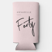 40e verjaardag van de moderne veertigste seltzer blikjeskoeler (Achterkant)