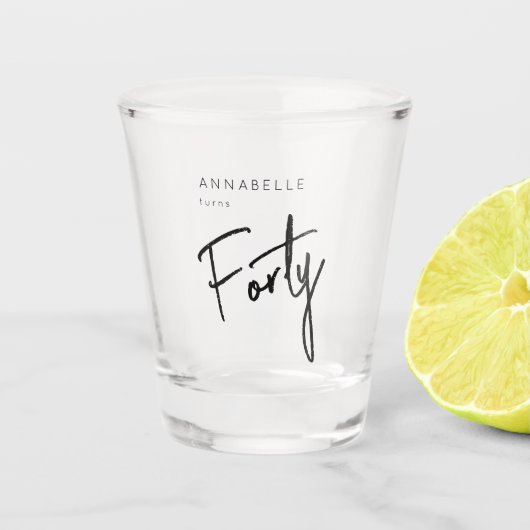 40e verjaardag van de moderne veertigste shot glas (Voorkant)