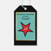 40e verjaardag van de OCM Funny Womans Birthday Cadeaulabel (Achterkant)