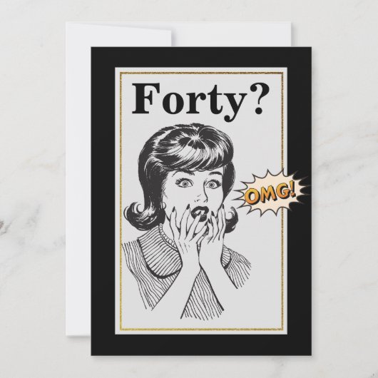 40e verjaardag van de OCM Funny Womans Birthday Kaart (Voorkant)